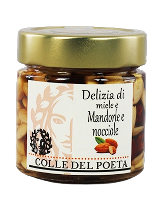 Delizia di miele con mandorle e nocciole con miele di acacia 250g Colle del Poeta